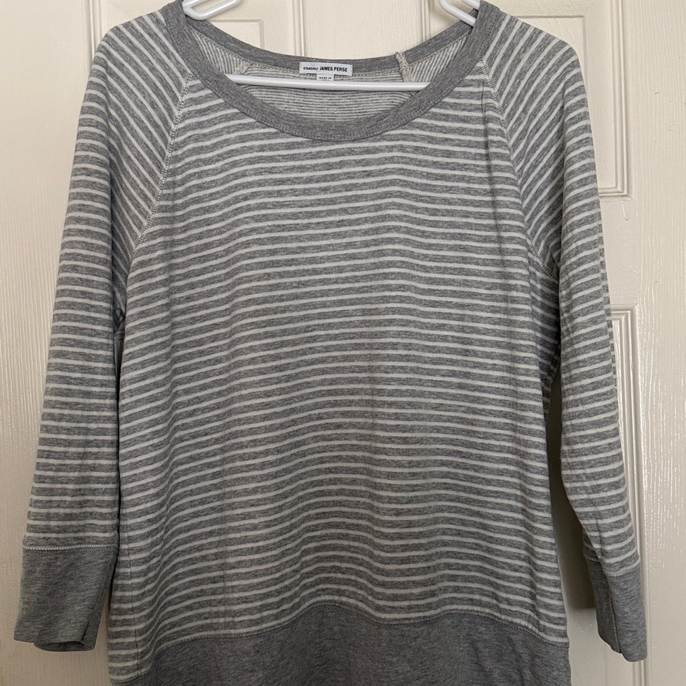 James Perse gray /white sweatshirt  size 4 (size 12 US)🔥🔥🔥